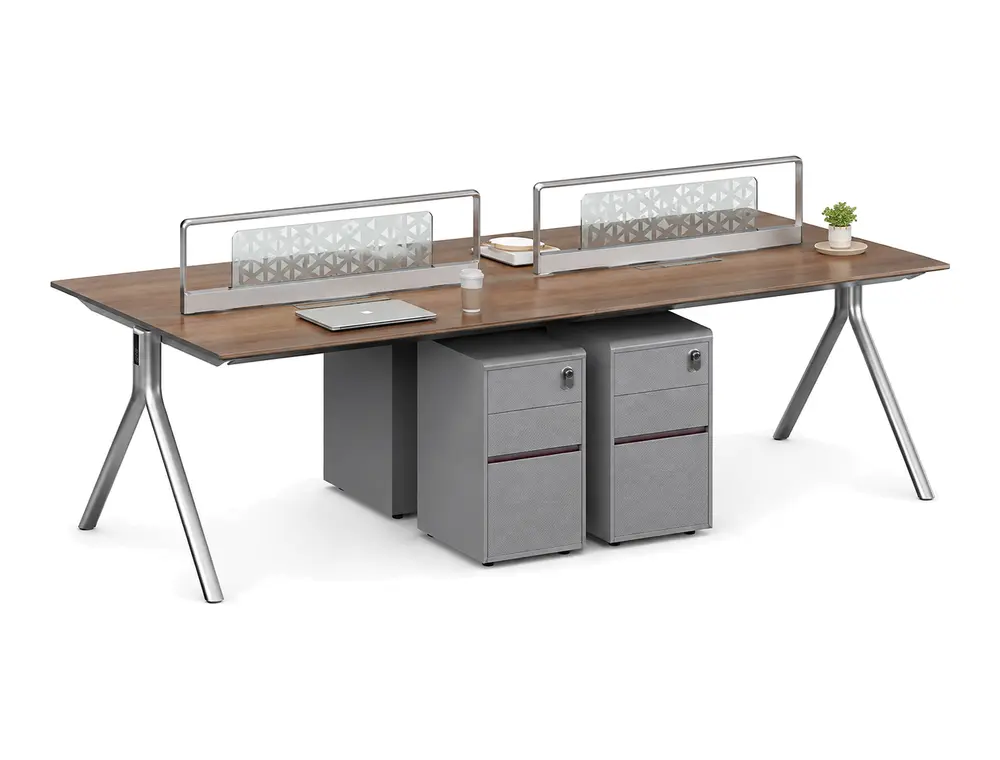 U1-F-403 two-person staff desk with central screen