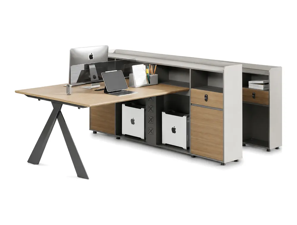ZL-D0124 staff desk with integrated storage system
