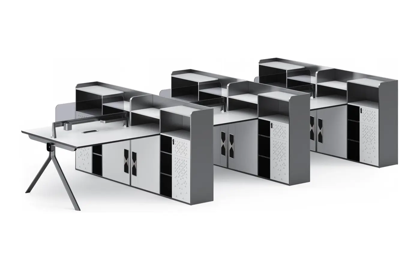 KJ-XHU-KBZY12-A office workstation, product view 2