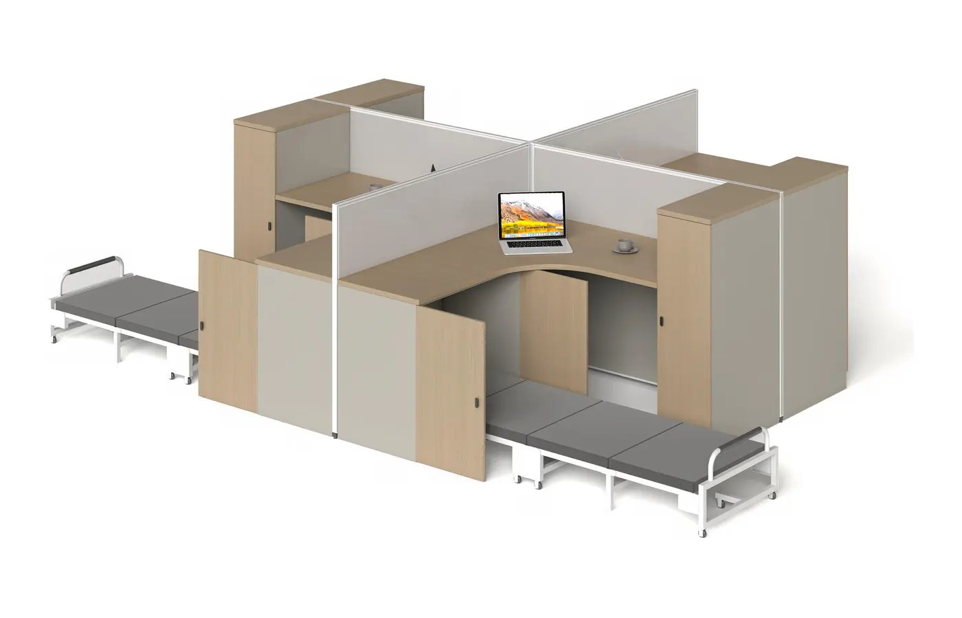 XS-YC-P1716-E office workstation, product view 3