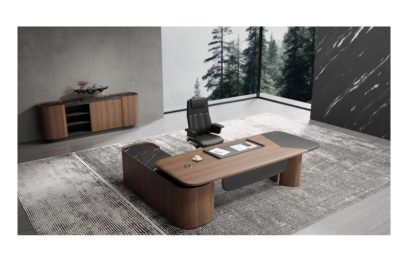 SY-T01 executive office desk, product view 3