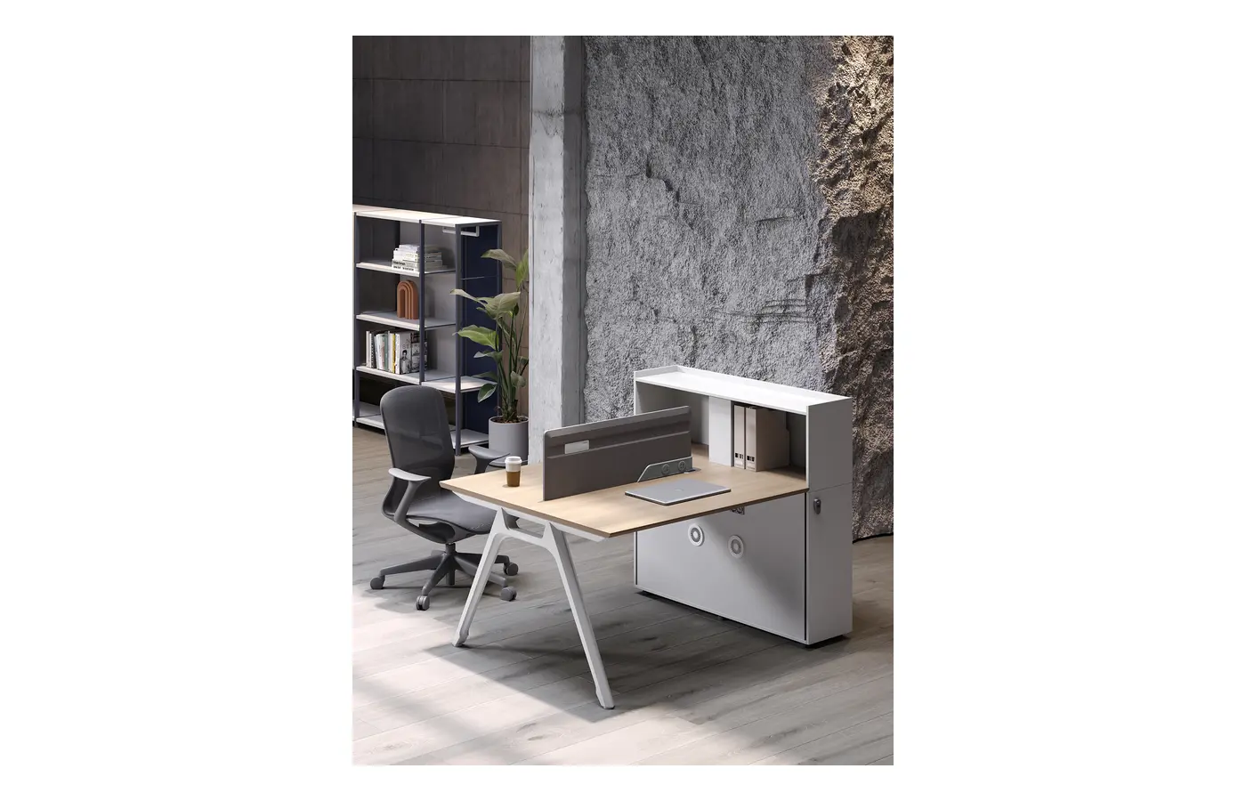 U2-F-403YW commercial staff desk, product view 4