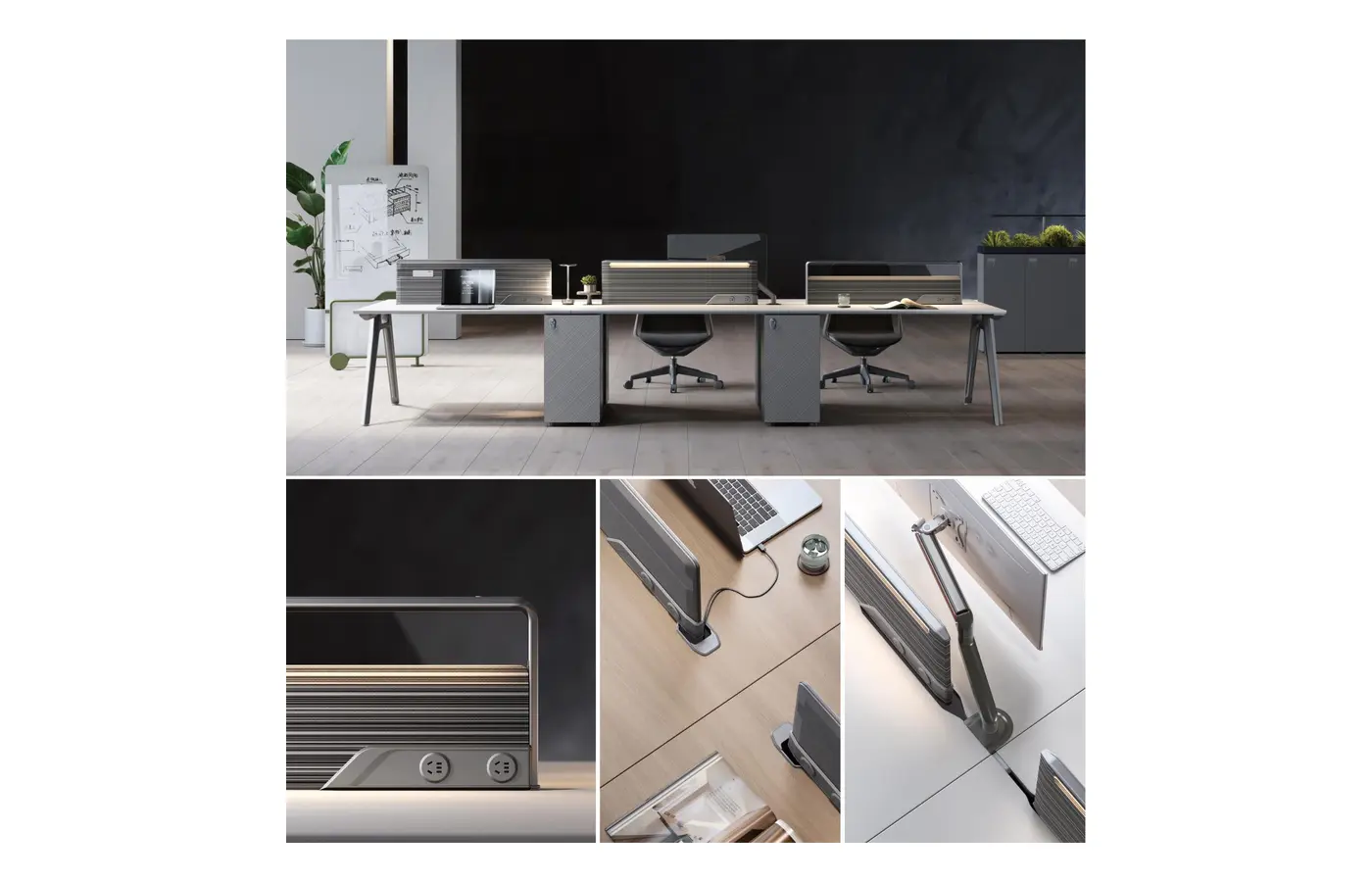 U2-F-403YW commercial staff desk, product view 5