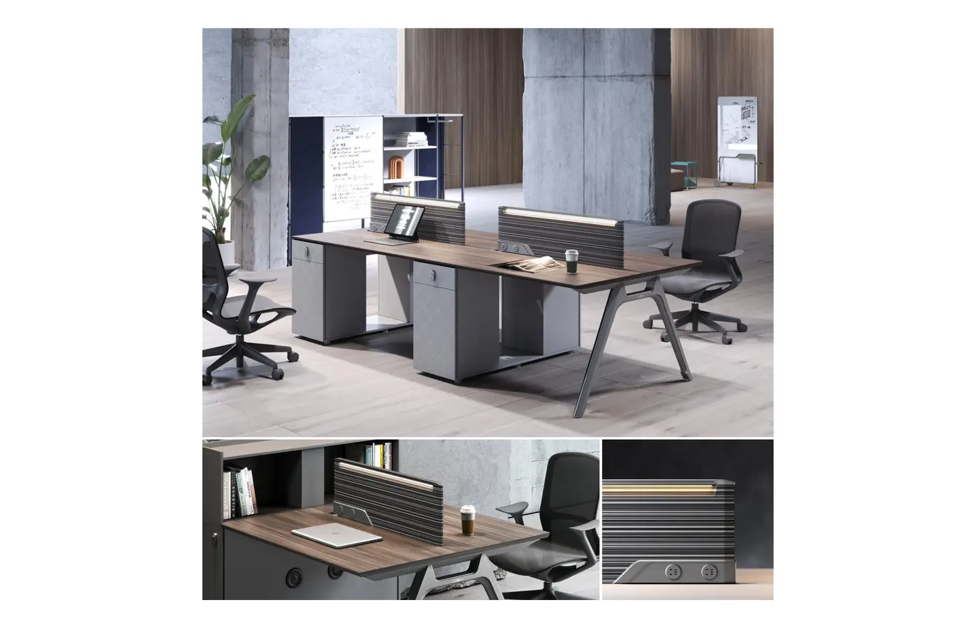 U2-F-403YW commercial staff desk, product view 6