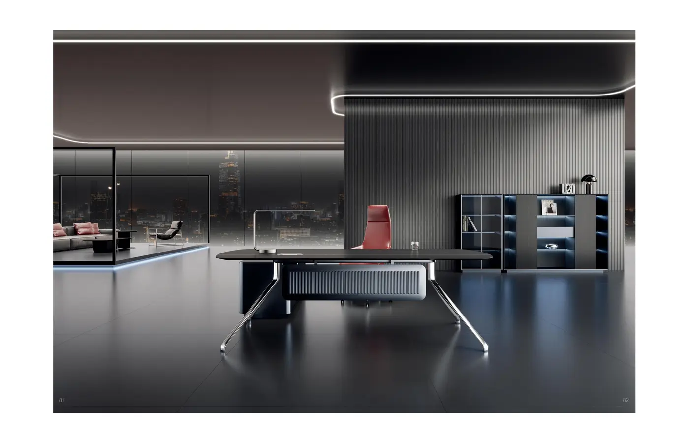 UJG-02D26L executive office desk, product view 2