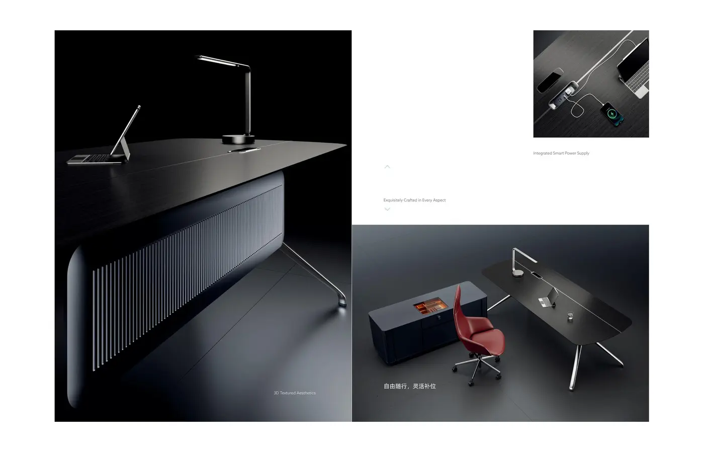 UJG-02D26L executive office desk, product view 3