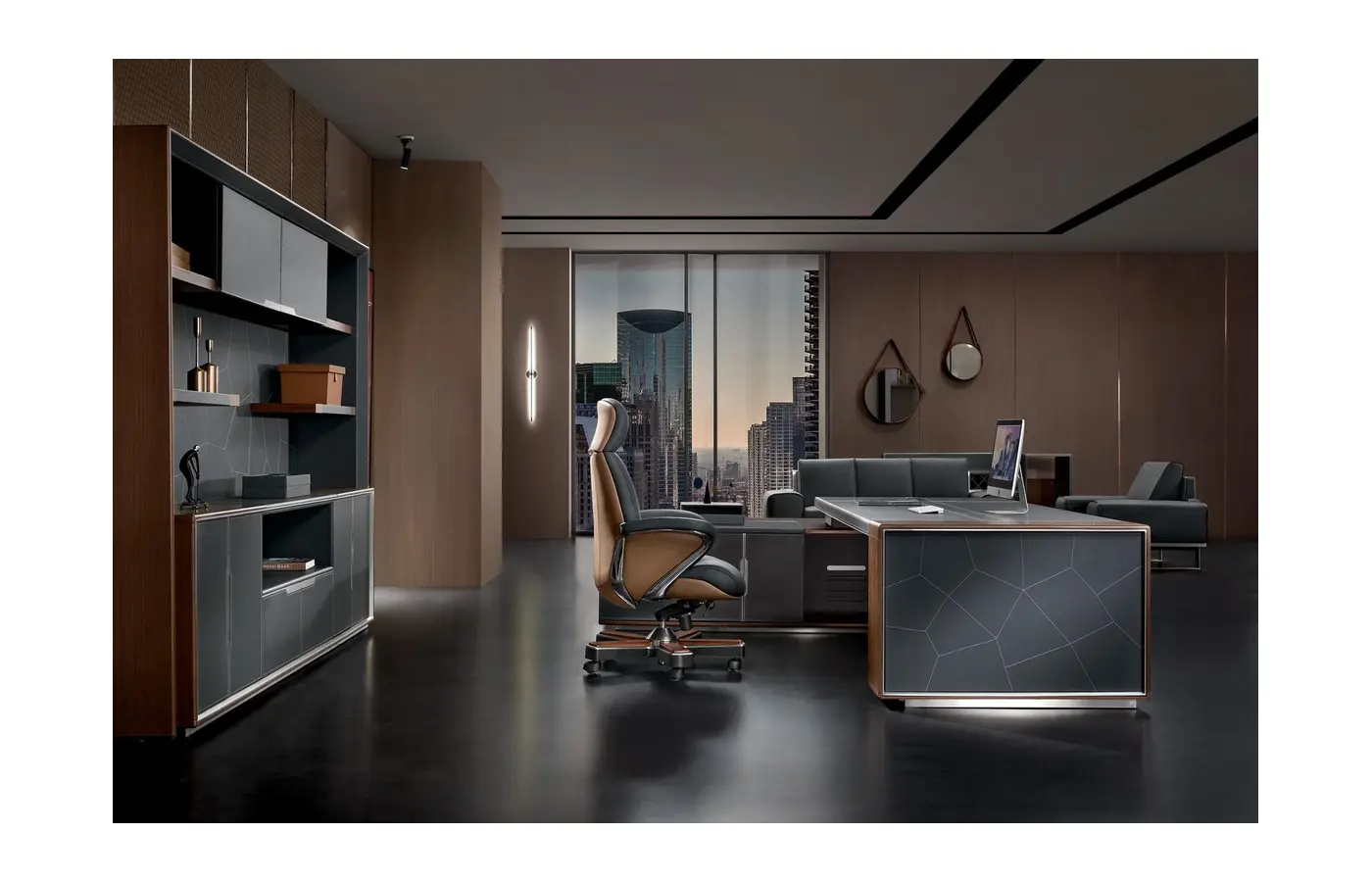 W-68A executive office desk, product view 2