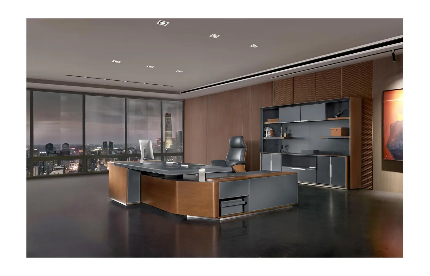 W-68A executive office desk, product view 3