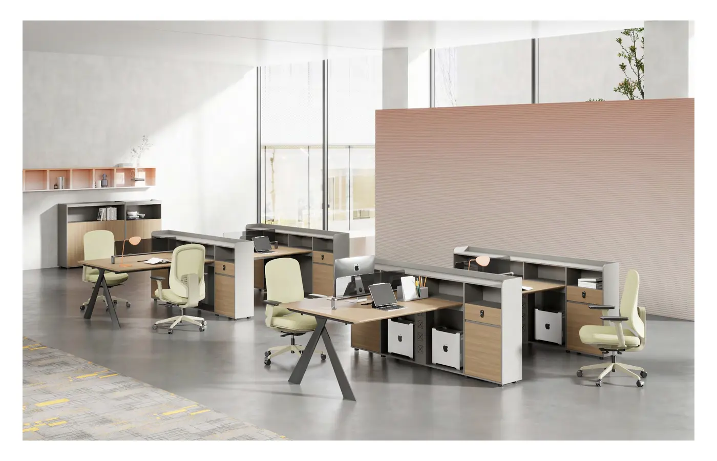 ZL-D0124 commercial staff desk, product view 1