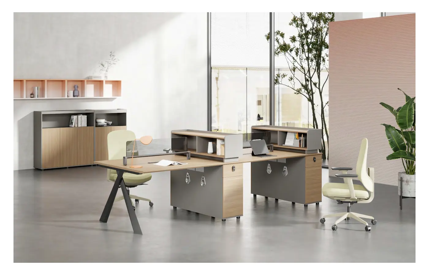 ZL-D0124 commercial staff desk, product view 3