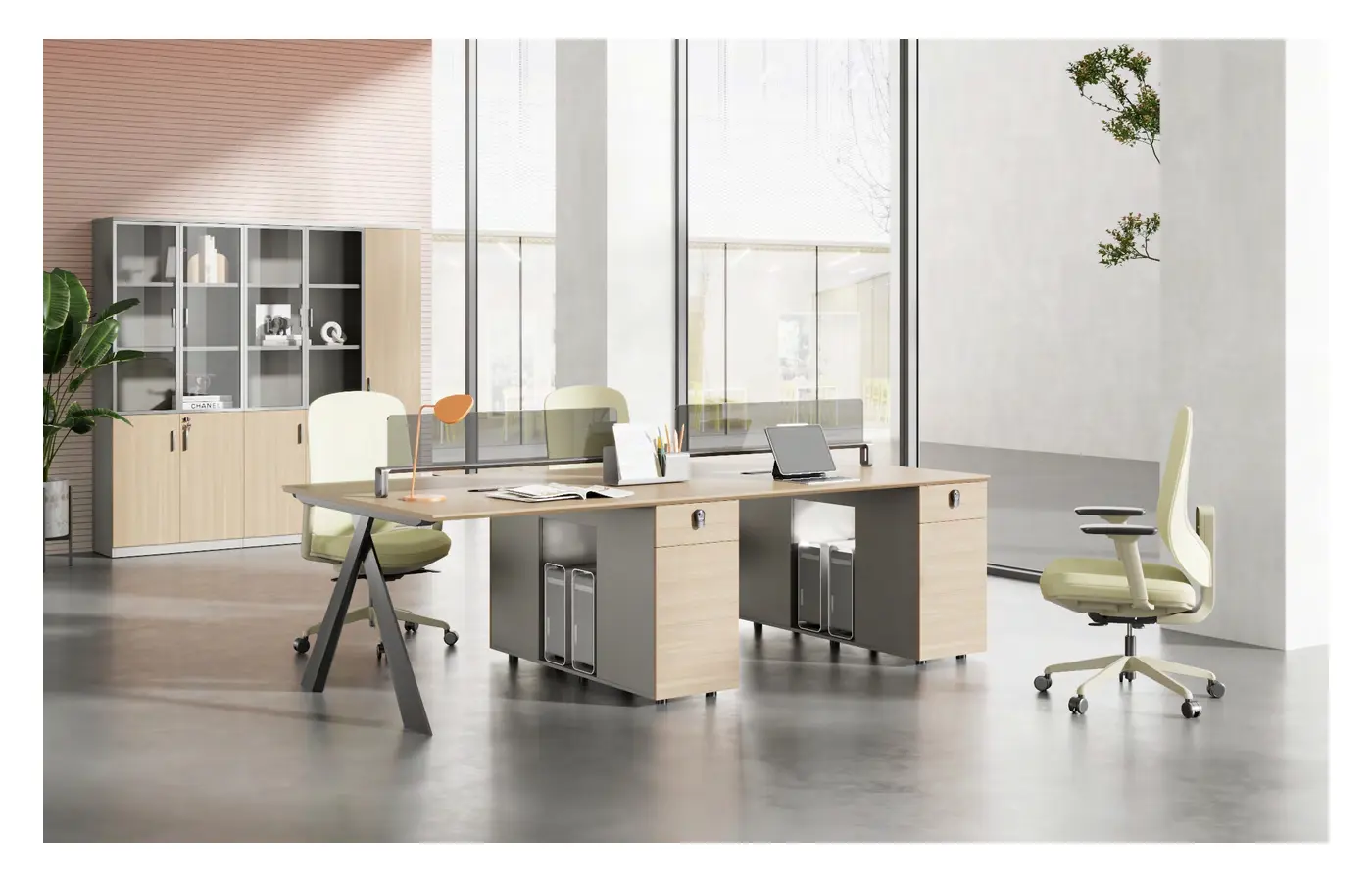 ZL-D0124 commercial staff desk, product view 4